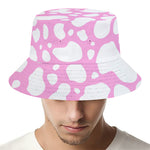 White And Pink Cow Print Bucket Hat
