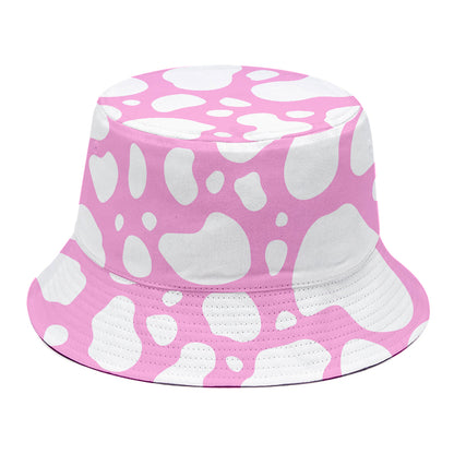 White And Pink Cow Print Bucket Hat