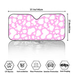 White And Pink Cow Print Car Windshield Sun Shade