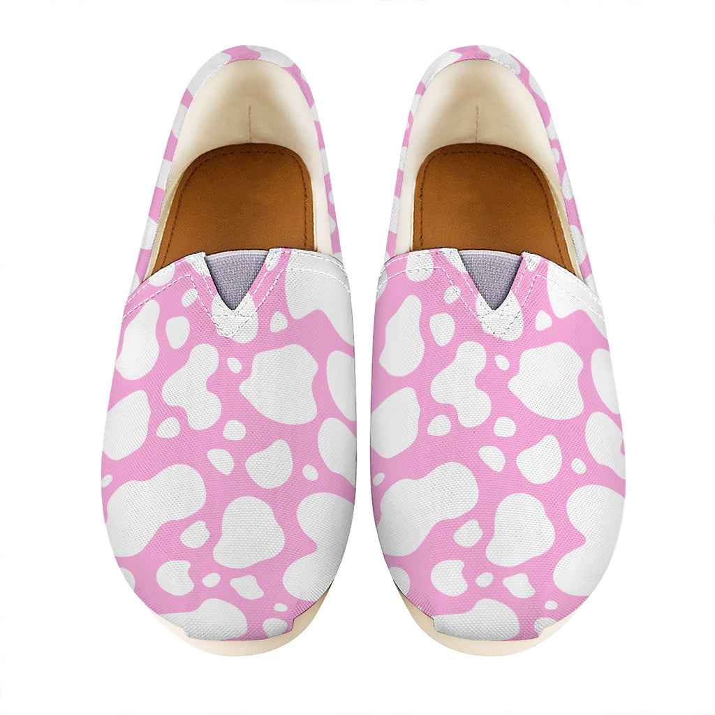 White And Pink Cow Print Casual Shoes
