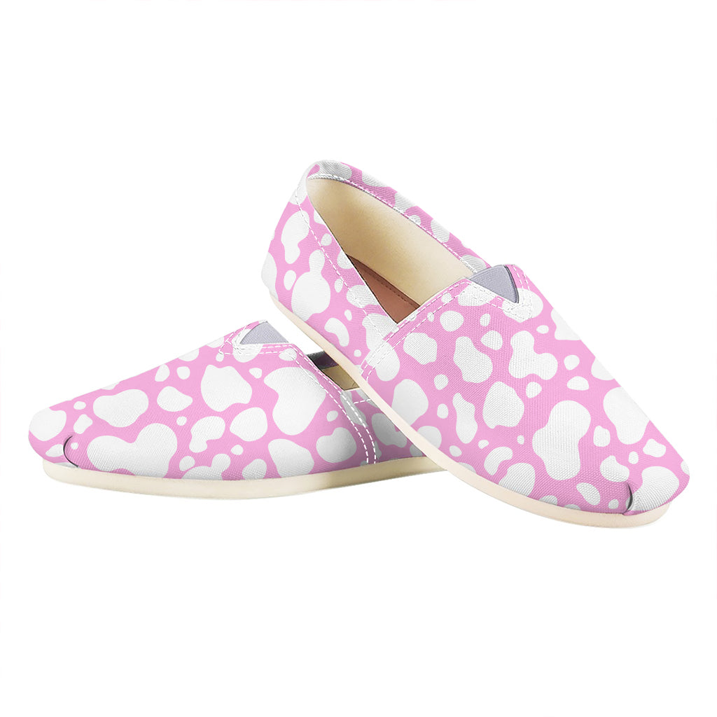 White And Pink Cow Print Casual Shoes
