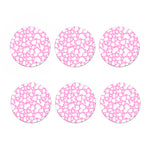 White And Pink Cow Print Coaster Set