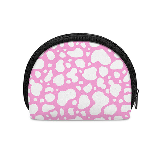 White And Pink Cow Print Coin Purse