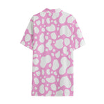 White And Pink Cow Print Cotton Hawaiian Shirt