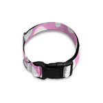 White And Pink Cow Print Dog Collar