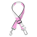 White And Pink Cow Print Dog Seat Belt