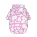 White And Pink Cow Print Dog Zip Up Hoodie