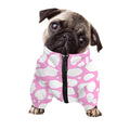 White And Pink Cow Print Dog Zip Up Jacket