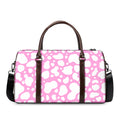 White And Pink Cow Print Duffel Bag