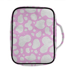 White And Pink Cow Print Front Pocket Bible Bag