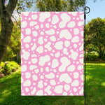 White And Pink Cow Print Garden Flag