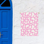 White And Pink Cow Print Garden Flag