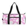 White And Pink Cow Print Gym Bag