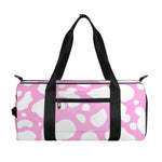 White And Pink Cow Print Gym Bag