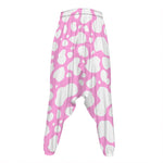 White And Pink Cow Print Hammer Pants