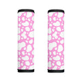 White And Pink Cow Print Handle Covers