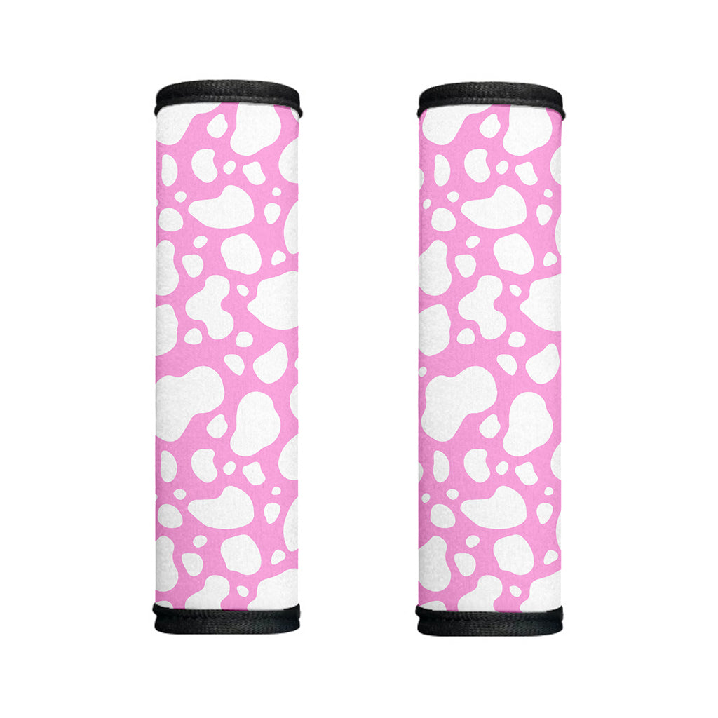 White And Pink Cow Print Handle Covers