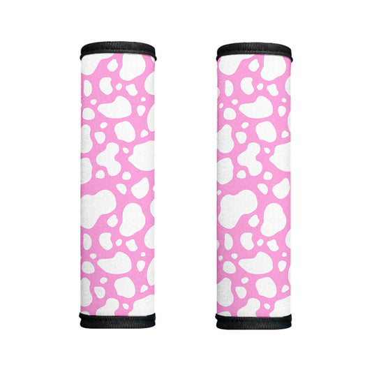 White And Pink Cow Print Handle Covers