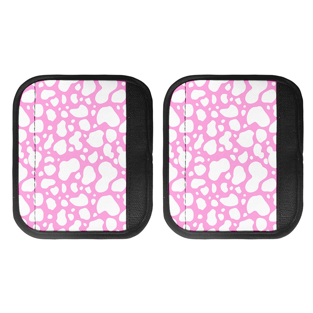 White And Pink Cow Print Handle Covers