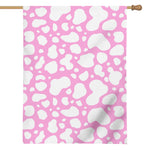 White And Pink Cow Print House Flag