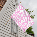 White And Pink Cow Print House Flag