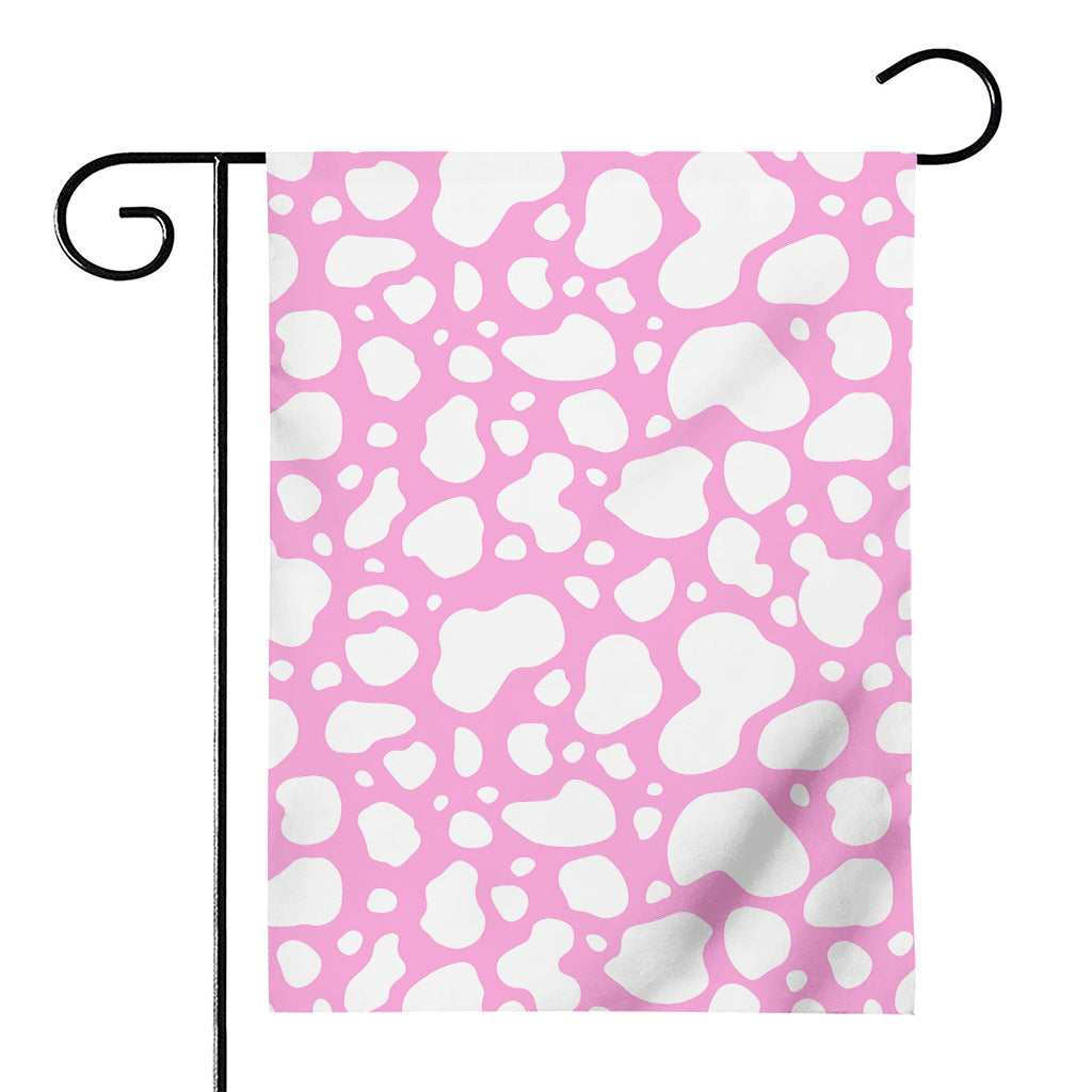 White And Pink Cow Print House Flag