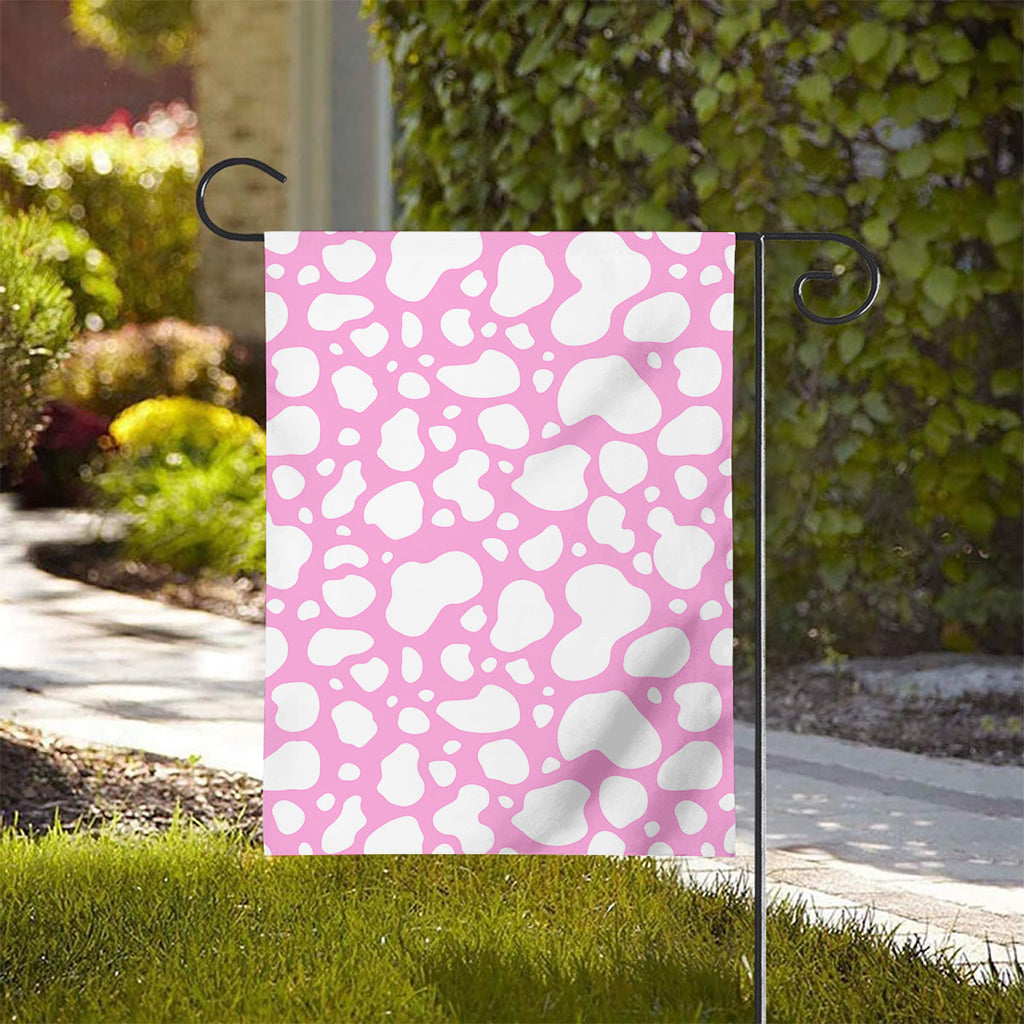 White And Pink Cow Print House Flag
