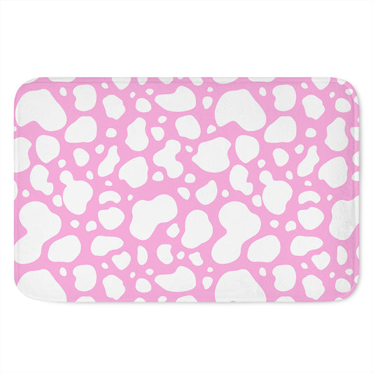 White And Pink Cow Print Indoor Door Mat