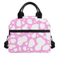 White And Pink Cow Print Insulated Lunch Bag