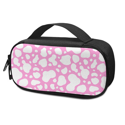 White And Pink Cow Print Insulin Cooler Travel Case