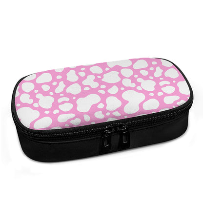 White And Pink Cow Print Insulin Cooler Travel Case