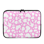 White And Pink Cow Print Laptop Sleeve