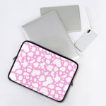 White And Pink Cow Print Laptop Sleeve