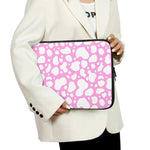White And Pink Cow Print Laptop Sleeve
