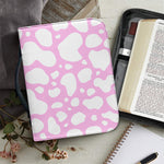 White And Pink Cow Print Leather Bible Cover