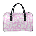 White And Pink Cow Print Leather Duffel Bag