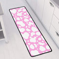 White And Pink Cow Print Long Kitchen Mat