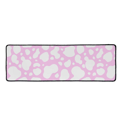 White And Pink Cow Print Long Kitchen Mat