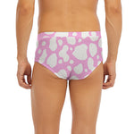 White And Pink Cow Print Men's Briefs