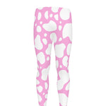 White And Pink Cow Print Men's leggings