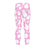 White And Pink Cow Print Men's leggings