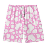 White And Pink Cow Print Men's Swim Trunks