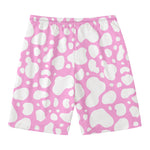 White And Pink Cow Print Men's Swim Trunks