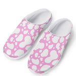 White And Pink Cow Print Mesh Casual Shoes