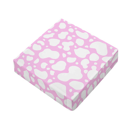 White And Pink Cow Print Outdoor Seat Cushion Cover