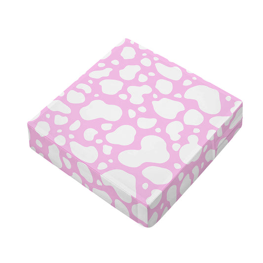 White And Pink Cow Print Outdoor Seat Cushion Cover