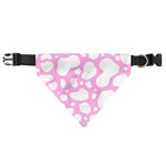 White And Pink Cow Print Over The Collar Dog Bandana