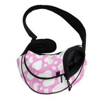 White And Pink Cow Print Pet Sling Carrier