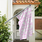 White And Pink Cow Print Polyester Flag