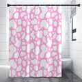 White And Pink Cow Print Premium Shower Curtain